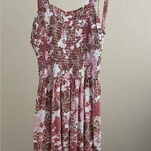Jessica Simpson Pink and Brown Patterned Dress